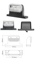 Lumière de plaque d'immatriculation LED rectangulaire 87 mm 12V 24V blanche avec 2 trous de vis universelle pour camion, remorque, camionnette, wagon