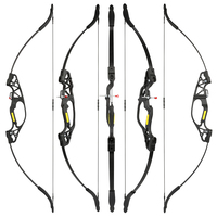 Juego de arco y flecha de tiro con arco, juego de arco recurvo para principiantes con 12 flechas, 5 caras de objetivo para niños, jóvenes, adolescentes, práctica de tiro