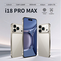 Smartphone Android 15 18 Pro Max >7" 5G/LTE AMOLED Octa Core HD 108MP 16GB/1TB 8000mAh 120Hz Double SIM Anglais
