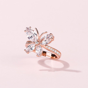 Anello Nuziale a Farfalla per Donne, Stile Sposa Europeo e Americano, Elegante Gioiello da Dito alla Moda - Product Image 6