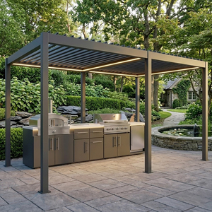 Cocina Exterior de Lujo de Acero Inoxidable 304 con Pérgolas de Aluminio, Isla de Cocina Exterior Personalizada Resistente al Moho para Patio - Product Image 2