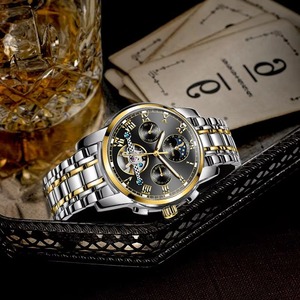 Reloj de Hombre Drioshipping con Cristal de Zafiro, Movimiento Mecánico Totalmente Automático, Resistente al Agua 50M, Relojes de Pulsera de Acero Inoxidable Personalizados - Product Image 3