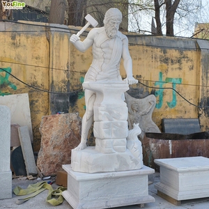 Estatua de Héfesto en Mármol, Dios Griego del Fuego, Escultura para Decoración de Jardín Exterior, Mármol Natural Tallado a Mano - Product Image 4