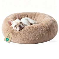 Coussin pour chien taille moyenne - Coussin rond lavable pour animaux de compagnie, 30 pouces, antidérapant, en fausse fourrure moelleuse et pelucheuse, pour chat et chien
