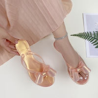 Sandales à nœud en gelée très vendues, chaussures plates pour femmes, tongs en plastique pour femmes, été
