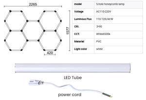 Éclairage LED hexagonal, lumière en nid d'abeille pour garage, zone <span class=keywords><strong>de</strong></span> lavage, luminaires hexagonaux pour garage, résistants à l'eau - Product Image 2