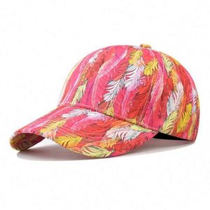 Casquettes de baseball structurées à 6 panneaux OEM en gros, casquettes de sport à imprimé floral de haute qualité - Product Image 4