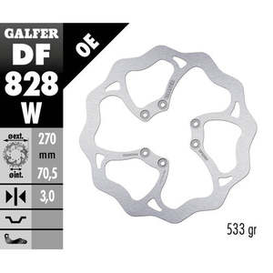 Galfer Wave Tm EN 300 04-25 disco freno anteriore per auto Hiace e Hilux acciaio e ferro materiale utilizzato per la produzione - Product Image 1