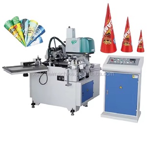 Máquina cónica para hacer tazas de helado Máquina para hacer fundas de cono de papel con componentes de núcleo de motor Máquina plegable de papel - Product Image 1