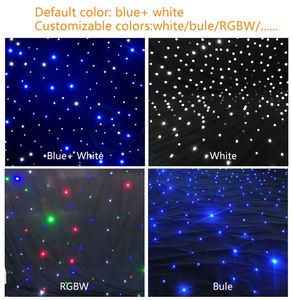 Rideau carré en velours étoilé LED avec télécommande, nouvelle arrivée, lumière bleue et blanche pour décorations de fête intérieure/extérieure - Product Image 3