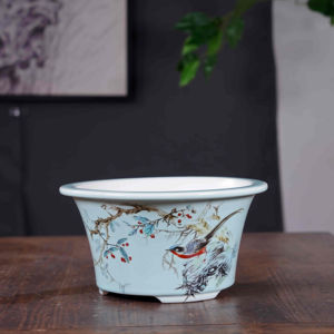 Vaso <span class=keywords><strong>per</strong></span> Bonsai Circolare Blu di Alta Qualità in Ceramica Facile da Pulire, Portafiori <span class=keywords><strong>per</strong></span> Arredo Casa e Giardino, <span class=keywords><strong>Vendita</strong></span> all'Ingrosso Personalizzata <span class=keywords><strong>per</strong></span> <span class=keywords><strong>Piante</strong></span> - Product Image 1