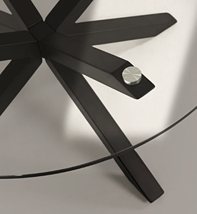 <span class=keywords><strong>Table</strong></span> à manger en verre <span class=keywords><strong>ARGO</strong></span> de style nordique moderne et luxueux, ronde ou rectangulaire, avec base noire pour cuisine, salon, hôtel, appartement, café - Product Image 3