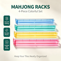 Ensemble de Mahjong de Noël en gros, 160 tuiles acryliques, tapis, 4 supports, sac pliable étanche, étui de transport portable pour dés, cadeau de fêtes