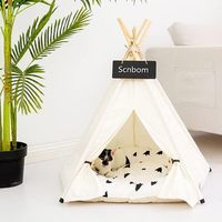 Tipi pour animaux de compagnie pour petits chiens ou chats, tente portable, lit douillet pour chiot, maisonnette lavable pour chien ou chat avec coussin
