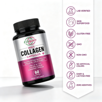 Collagène en poudre végétalienne japonaise, capsules de collagène, gommes de biotine et kératine pour la peau, marque privée, 99% collagène
