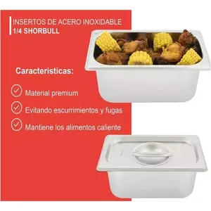 Inserto in acciaio inossidabile 1/4 15 cm con coperchio Shorbull - Product Image 5