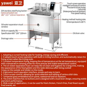 Yawei Y50D1 fritadeira elétrica comercial inteligente totalmente automático fritadeira separação óleo-água equipamentos de fritura