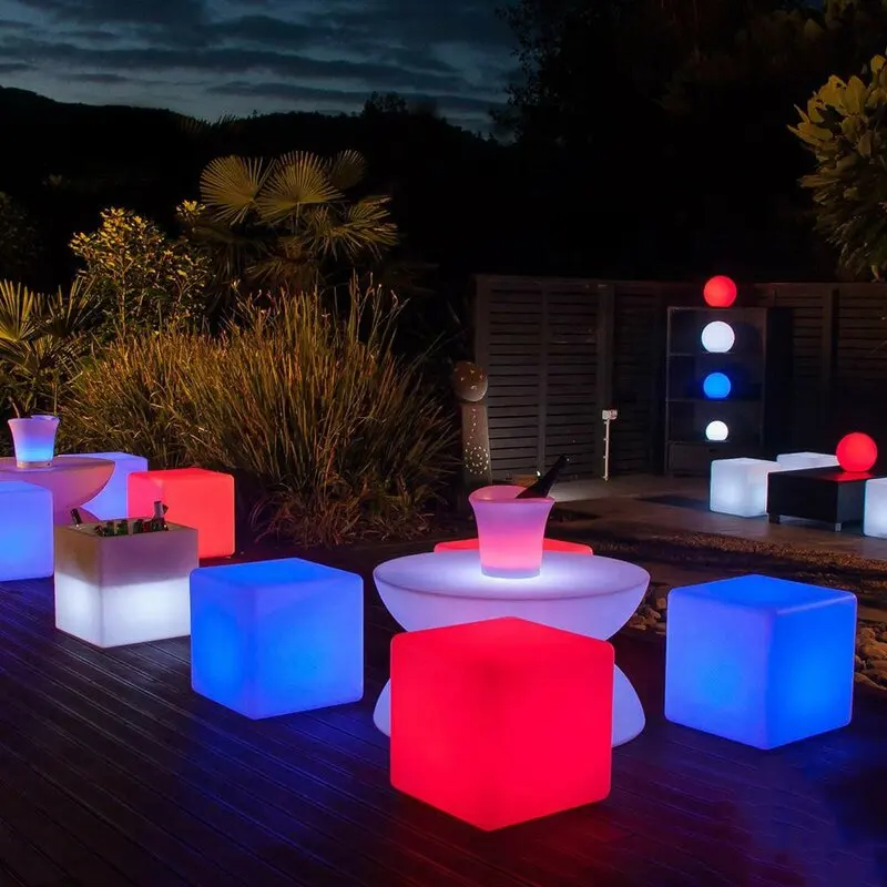 16RGB Veilleuse Fête Décorative Extérieure Étanche lumière led cube LED Cube Siège Led cube chaise