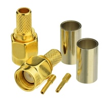 Conector SMA, enchufe SMA, conector Coaxial RF de crimpado macho para RG58 LMR195 RG200 RG142, Cable WiFi, extensor de extensión, puentes de coleta