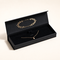 Boîte cadeau pour collier personnalisée, emballage de bijoux de luxe avec estampage à chaud en or et finition de surface haut de gamme pour bijoux