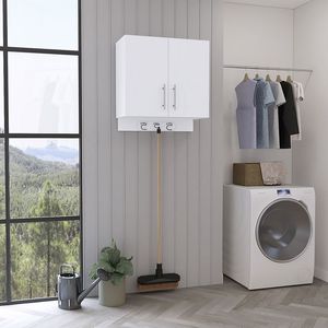 DB Alikuri Gabinete de almacenamiento de pared de cuatro gabinetes con acabado blanco - Product Image 1