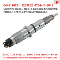 Inyector Common Rail 0445120231 5263262 6754-11-3011 para Excavadora QSB6.7/4.5 SAA6D107E PC200-8 PC220-8 PC270-8, Grado OEM IATF16949