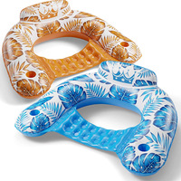 Bouée gonflable inclinable en PVC pour la protection de l'environnement, bleu et jaune, MORRU, pour adultes, utilisation en piscine