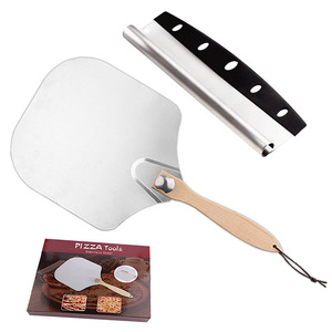 <span class=keywords><strong>Pelle</strong></span> à <span class=keywords><strong>pizza</strong></span> en acier inoxydable avec poignée en bois antidérapante et interrupteur rotatif – Outil de transfert pour four à <span class=keywords><strong>pizza</strong></span>, rangement facile - Product Image 6
