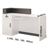 Comptoir de caisse au design moderne, élégant et minimaliste, petit bureau d'accueil confortable, logo personnalisé