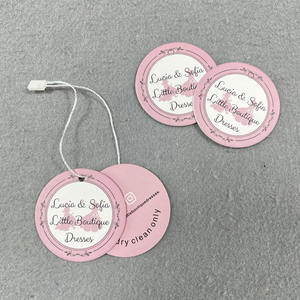 ป้ายห้อยแบบวงกลมขนาดเล็กสำหรับใส่เสื้อผ้าเสื้อผ้ามีแบรนด์ป้ายมัดผมแท็กซักเสื้อผ้าดูแลโลโก้แบบกำหนดเอง - Product Image 6