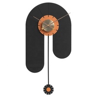 Lampes à balançoire personnalisées Noridongsan, horloge murale moderne créative en bois, faite à la main en noyer noir