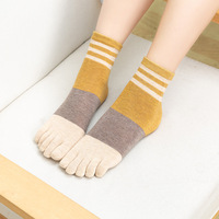 Calcetines de algodón individuales para mujer con separador de dedos, antibacterianos, antiolor, antipilling y transpirables