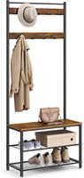 Porte-manteau VASAGLE, meuble d'entrée avec banc de rangement pour chaussures, 3-en-1, structure en acier