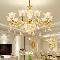 Luxe Villa Mariage Dinging Lustre En Cristal Lumière pour Hôtel Banquet Salon Restaurant Suspension Hauteur Réglable