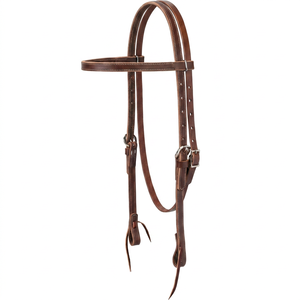 Têtière en cuir Latigo pour cheval, marron - Product Image 1