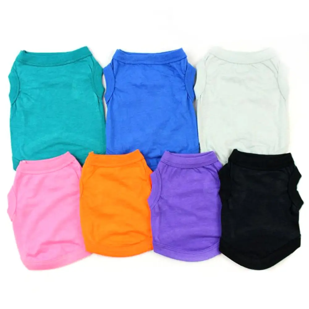 Wholesale Comfortable 100% Cotton Summer Plain Dog T-shirts