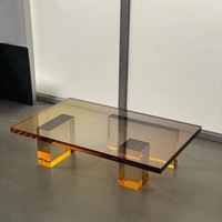 Table basse design moderne minimaliste pour salon, table basse en acrylique dégradé pour canapé