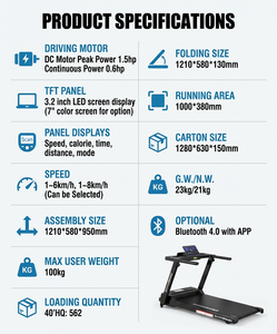 Treadmill Lipat Terbaik Konfigurasi Standar 2026 Mesin Lari Bermotor Pintar Desain Lipat Ultra-Senyap untuk Kardio di Rumah - Product Image 3