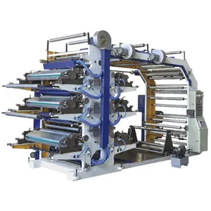 Precio de la máquina de impresión flexográfica de bolsas de plástico de seis colores, máquina de impresión flexográfica de 6 colores para rollo de película de plástico PE