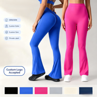 Leggings de yoga taille haute à effet ventre plat, coupe évasée, dos en V, effet froncé aux fesses, pour le sport et le fitness