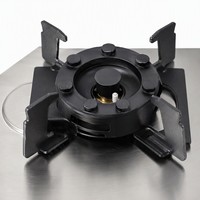 Table de cuisson à gaz encastrable multi-cuiseurs 5 brûleurs haute puissance avec couvercle rabattable, en verre, pour usage domestique, allumage par impulsions, classe 12500W, chauffage rapide