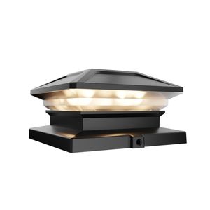 4 x4 אור שמש פוסט אור שמש גדר סולארית-אורות פוסט בחוץ עמיד למים עם לבן חם לגינה/פטיו/מרפסת - Product Image 6