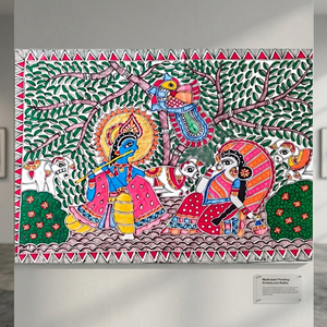 Pintura Tradicional Maithili de Primera Calidad – Adorno Artesanal para el Hogar 2500 - Product Image 4