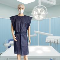 Robe d'examen X-RAY patient jetable non stérile blouse sans manches non tissée robe douce et légère sans manches