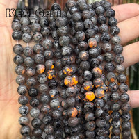 Perles de Yooperlite Naturelles en Gros 6mm 8mm 10mm 12mm Flamme Scintillante Sous UV Perles Rondes Naturelles de Pierre Yooperlite Feu