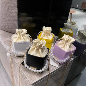 Fashion Girl Purse Small Messenger Mini Pearl Square Bag Women <b>Box</b> Handbags for Ladies Shoulder Messenger Bags - Product Image 1