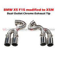 Dual Outlet 304 Edelstahl Chrom Auspuffrohr für BMW X5 F15 Modifiziert auf X5M Endrohre Schall dämpfer spitzen