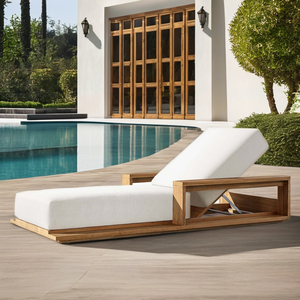 Muebles de diseño moderno para exteriores, sofá de jardín, asientos de baja listón y tablones anchos de madera maciza, diván de salón, 2021 - Product Image 1