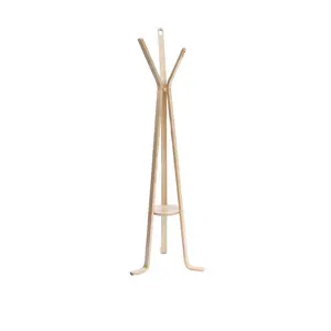 K/D in legno curvato tre gambe e quattro gambe stabile coat hanger stand per la vendita