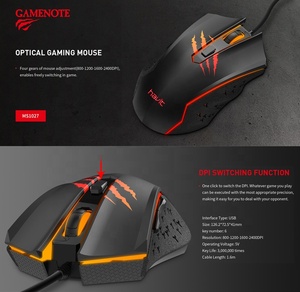 Ratón ergonómico ligero de 2021 Dpi para juegos de PC, ratón óptico de ratón para jugadores MS1027 Havit 3600 oem, 6 teclas - Product Image 5
